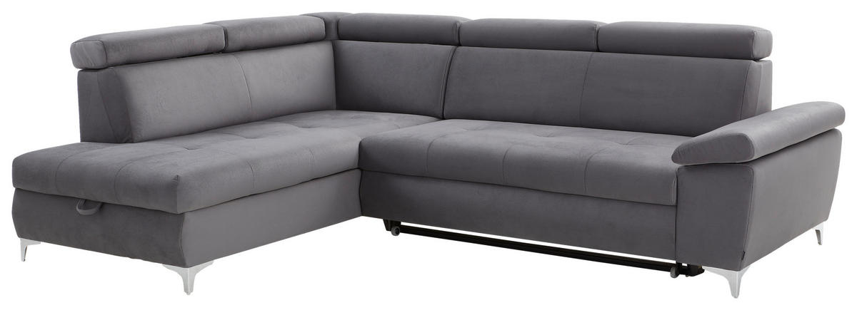 ROHOVÁ SEDACIA SÚPRAVA, textil, tmavosivá - chrómová/tmavosivá, Konventionell, kov/textil (206/271cm) - Carryhome