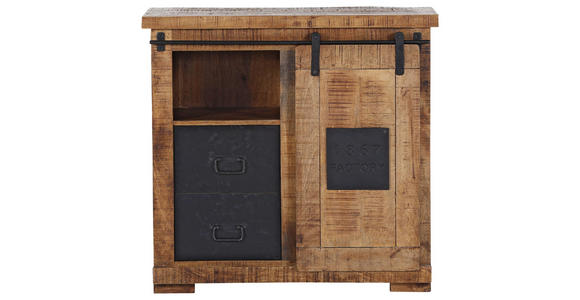 KOMMODE in 90/85/45 cm - Schwarz/Naturfarben, LIFESTYLE, Holz/Metall (90/85/45cm) - Landscape