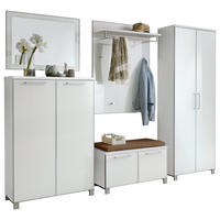 GARDEROBE 6-teilig  in 260/193/40 cm  - Hellbraun/Weiß, Design, Glas/Holzwerkstoff (260/193/40cm)