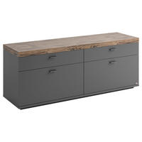 LOWBOARD  in 150,1/58,7/43,8 cm  - Eichefarben/Grau, Design, Holzwerkstoff/Metall (150,1/58,7/43,8cm) - SetOne by Musterring