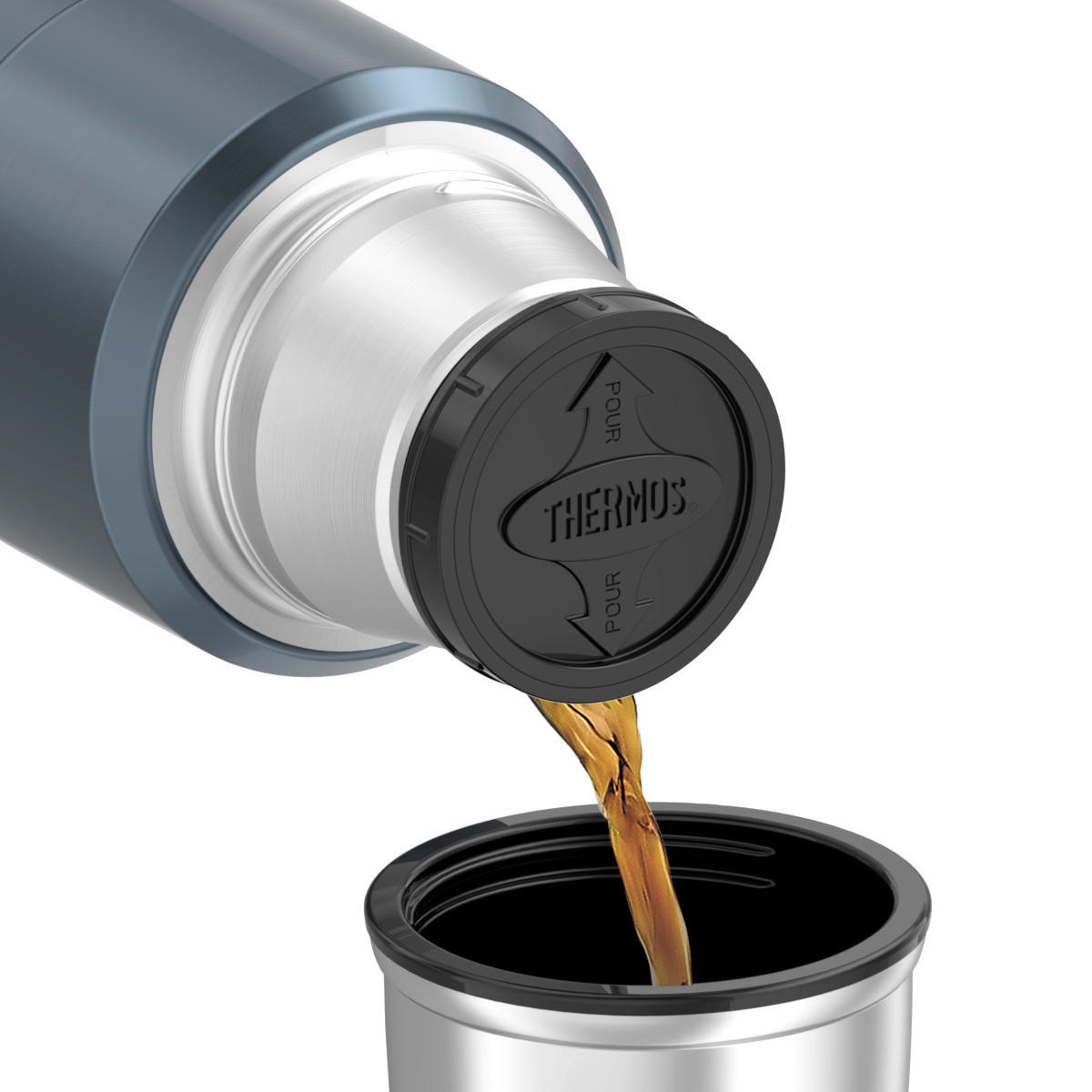 ISOLIERFLASCHE STAINLESS KING 0,47 L  - Dunkelgrau, Metall (0,47l) - Thermos