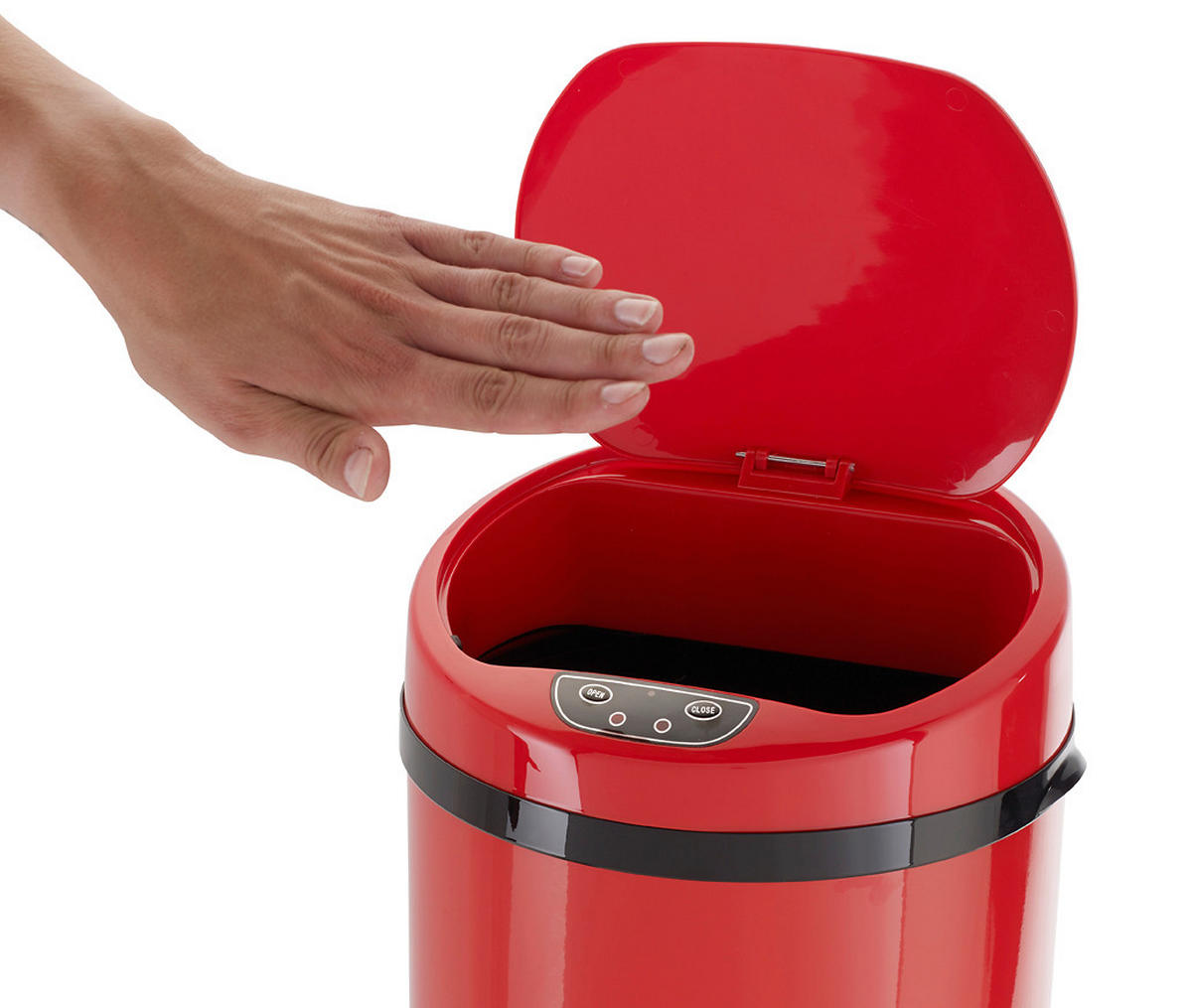 ABFALLEIMER 42 L  - Rot/Schwarz, Basics, Kunststoff/Metall (31/31/79,5cm) - Echtwerk