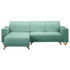 ECKSOFA in Textilgeflecht Mintgrün  - Wengefarben/Mintgrün, Design, Holz/Textil (257/174cm) - Livetastic