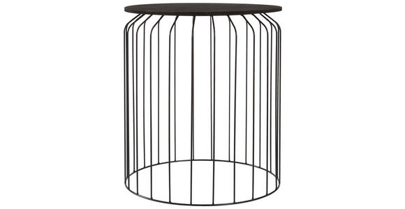 BEISTELLTISCH Schwarz rund - Schwarz, Design, Holzwerkstoff/Metall (44/50cm) - Ambia Home