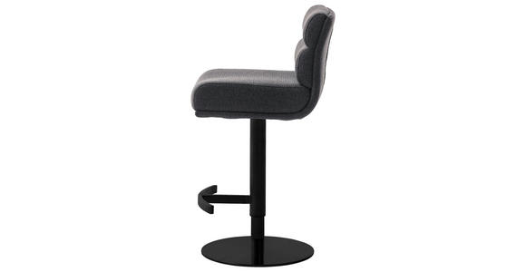 BARHOCKER in Metall, Textil Anthrazit, Schwarz  - Anthrazit/Schwarz, Design, Textil/Metall (43/84/52cm) - Dieter Knoll
