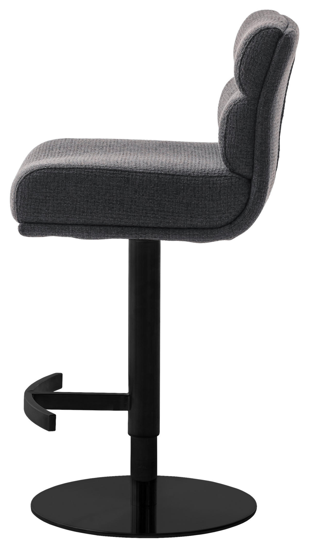 BARHOCKER in Metall, Textil Anthrazit, Schwarz  - Anthrazit/Schwarz, Design, Textil/Metall (43/84/52cm) - Dieter Knoll