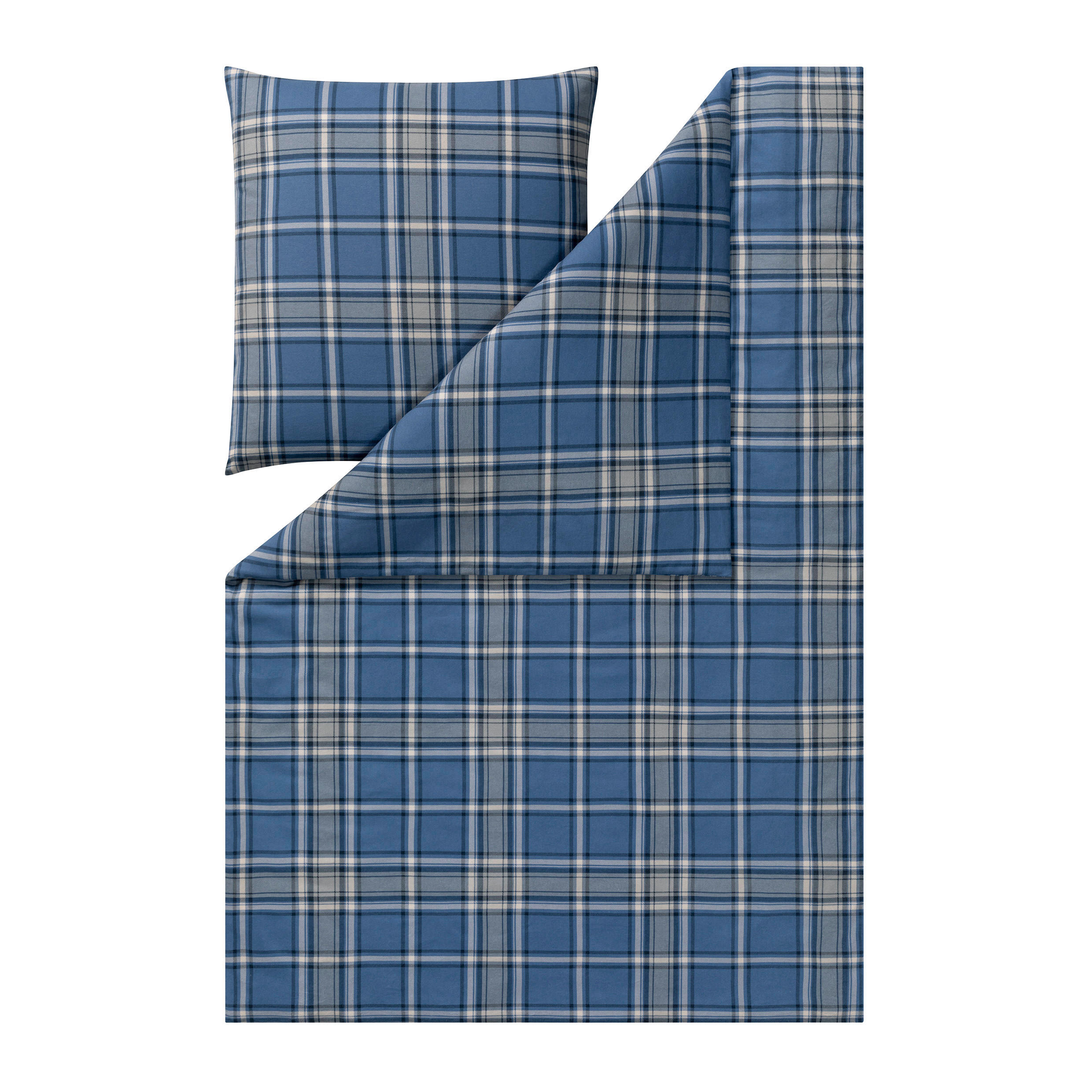 BETTWÄSCHE 2-teilig Impulse Flanell 135/200 cm  - Blau, Design, Textil (135/200cm) - Estella