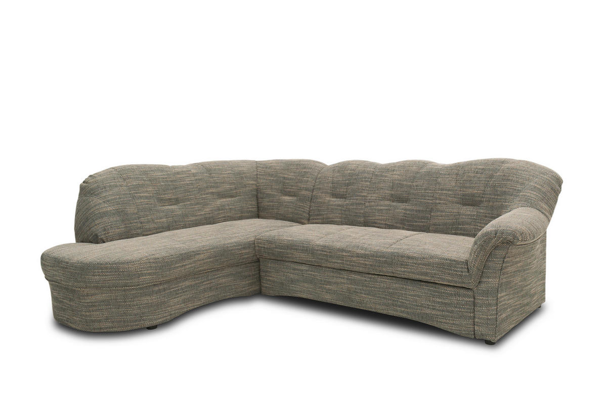 ECKSOFA Grau, Weiß Webstoff  - Schwarz/Weiß, KONVENTIONELL, Kunststoff/Textil (180/243cm) - MID.YOU