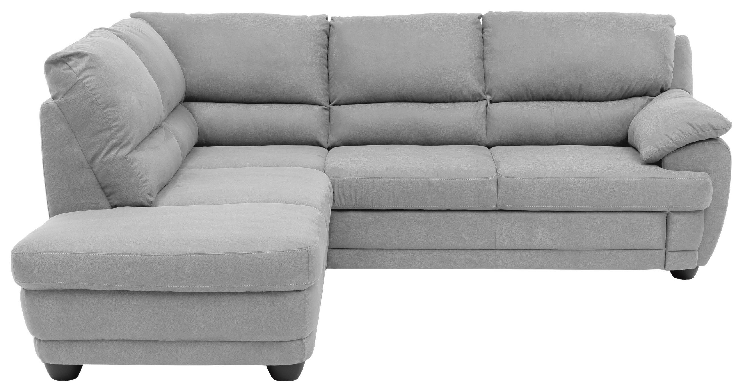 ECKSOFA in Mikrofaser Hellgrau  225/245 cm  - Hellgrau, Design, Kunststoff/Textil (225/245cm) - Livetastic