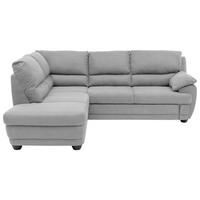 ECKSOFA in Mikrofaser Hellgrau  225/245 cm  - Hellgrau, Design, Kunststoff/Textil (225/245cm) - Livetastic