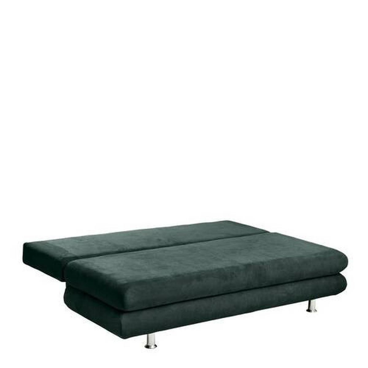 SCHLAFSOFA Mikrofaser Dunkelgrün  - Chromfarben/Dunkelgrün, Design, Kunststoff/Textil (196/74/90cm) - Carryhome