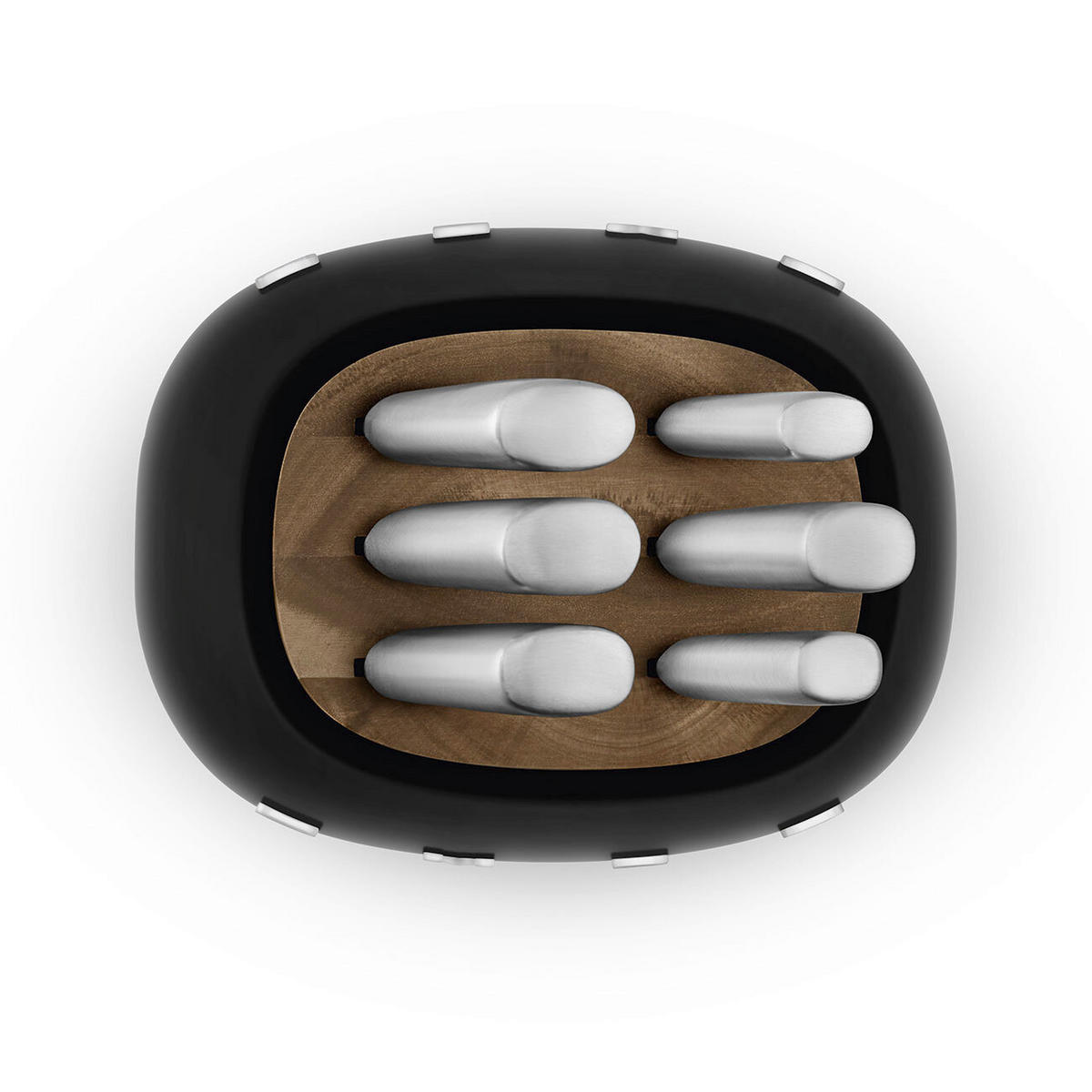 BLOK ZA NOŽE    - črna/visoki sijaj, Basics, kovina/les (13/23/19cm) - SMEG