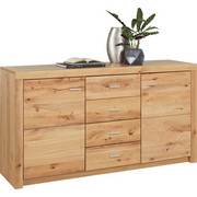 KOMODA, bukev - bukev/aluminij, Konvencionalno, umetna masa/les (163/88/44cm) - Valnatura