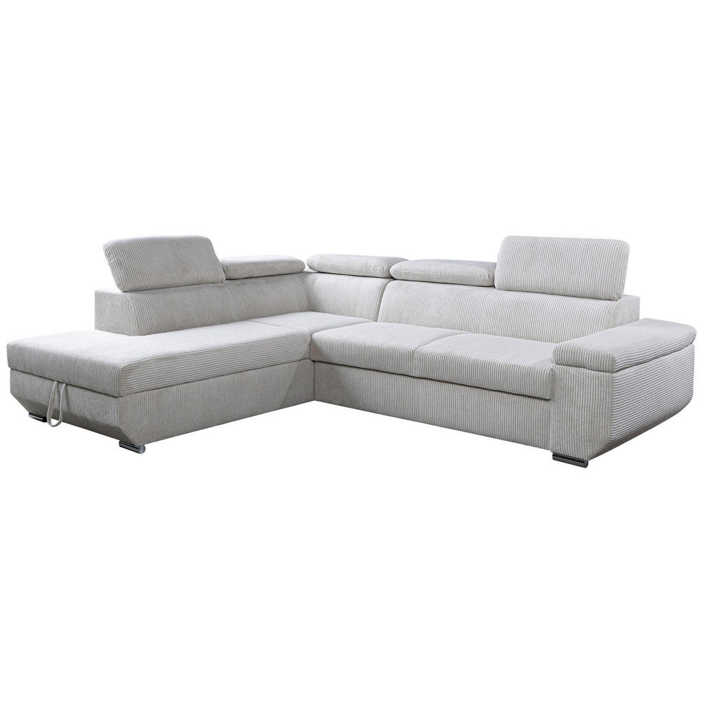 Thumbnail - Livetastic Ecksofa Lars I, Creme, Textil, 2-Sitzer, Ottomane links, L-Form, 264x215 cm, Made in EU, Liegefunktion, haust...