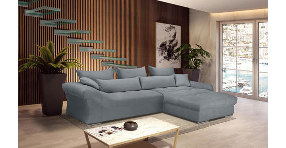 ECKSOFA Dunkelgrau Cord Zierkissen, Rückenkissen, Rücken echt  - Chromfarben/Dunkelgrau, KONVENTIONELL, Textil/Metall (335/225cm) - Carryhome