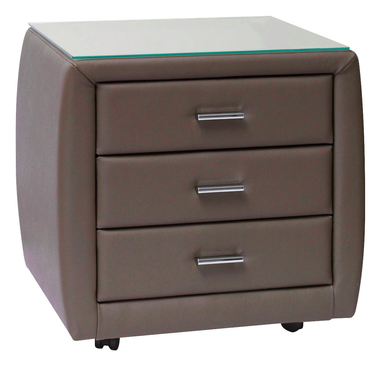 NACHTSCHRANK 54,5/52/42 cm  - Chromfarben/Dunkelgrau, KONVENTIONELL, Kunststoff/Textil (54,5/52/42cm) - Dieter Knoll