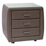 NACHTSCHRANK 54,5/52/42 cm  - Chromfarben/Dunkelgrau, KONVENTIONELL, Kunststoff/Textil (54,5/52/42cm) - Dieter Knoll