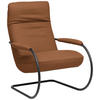 SESSEL in Echtleder Cognac  - Cognac/Schwarz, Design, Leder/Metall (80/104/99cm) - Koinor