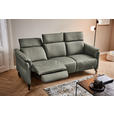 TRAPEZSOFA in Echtleder Grau  - Schwarz/Grau, KONVENTIONELL, Leder/Metall (221/103/95cm) - Dieter Knoll