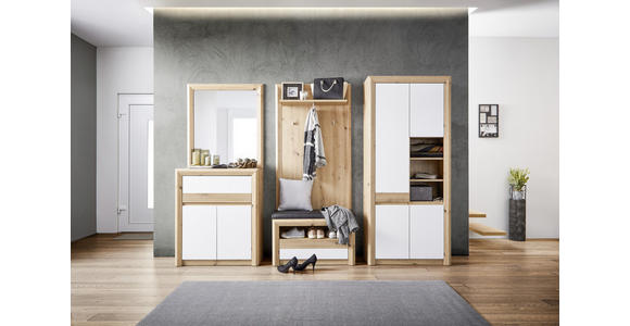Schuhschrank Kashmir New - Eichefarben/Weiß, MODERN, Holzwerkstoff (84/192/41cm) - James Wood