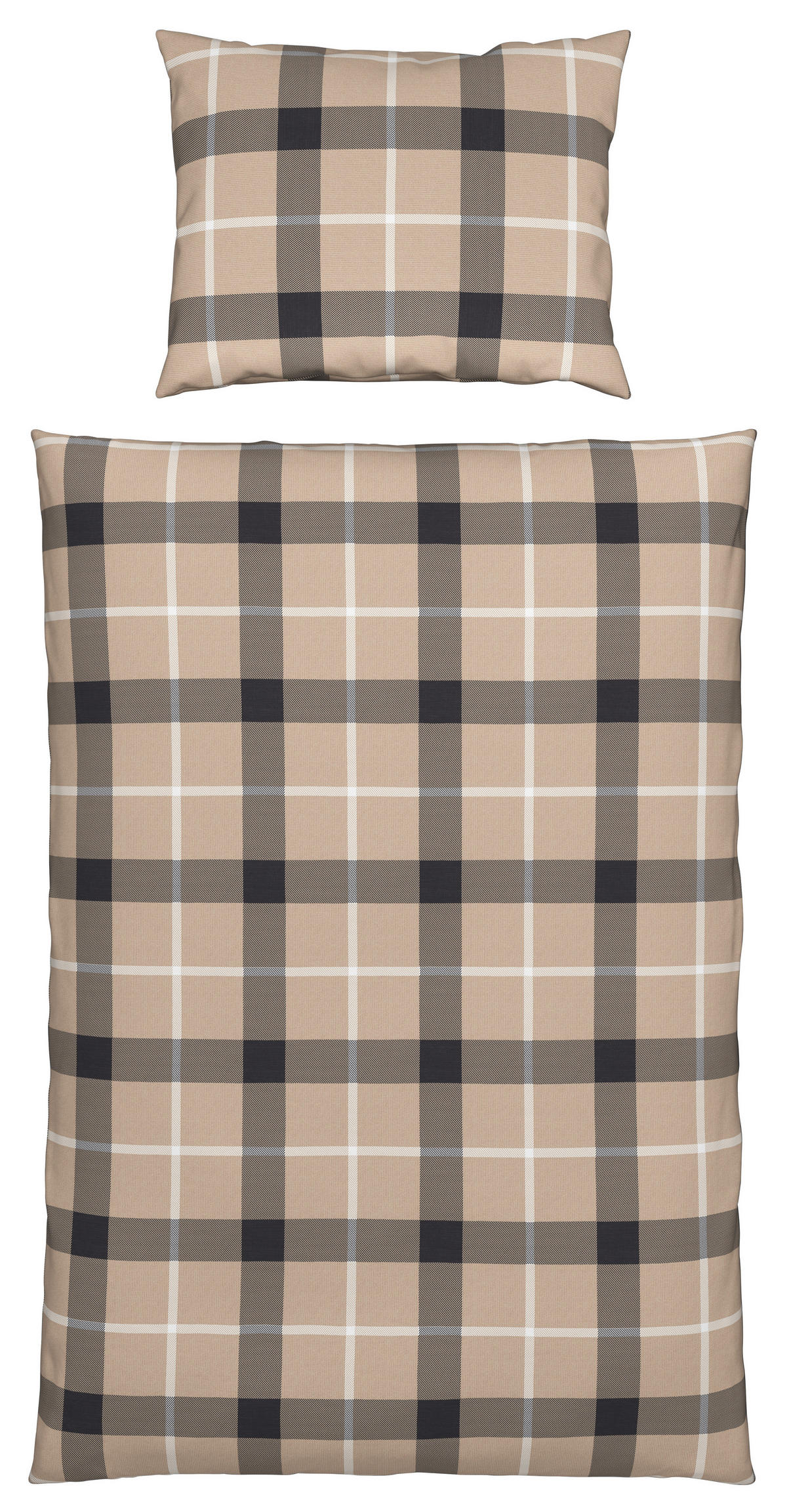 POSTEĽNÁ BIELIZEŇ, flanel, antracitová, prírodná farba, 140/200 cm - prírodná farba/antracitová, Konventionell, textil (140/200cm) - Esposa