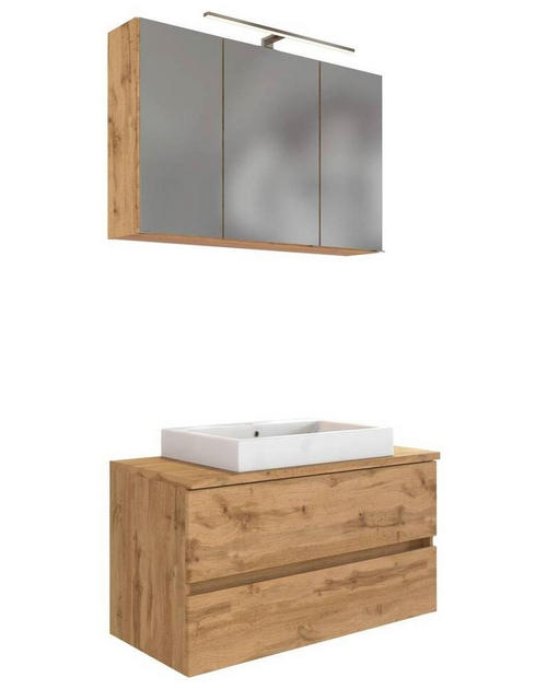 HELD Badezimmer mit Spiegelschrank & Waschbecken