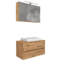 BADEZIMMER  in 100 cm  - Eiche Wotan/Weiß, MODERN, Keramik/Holzwerkstoff (100cm) - Held