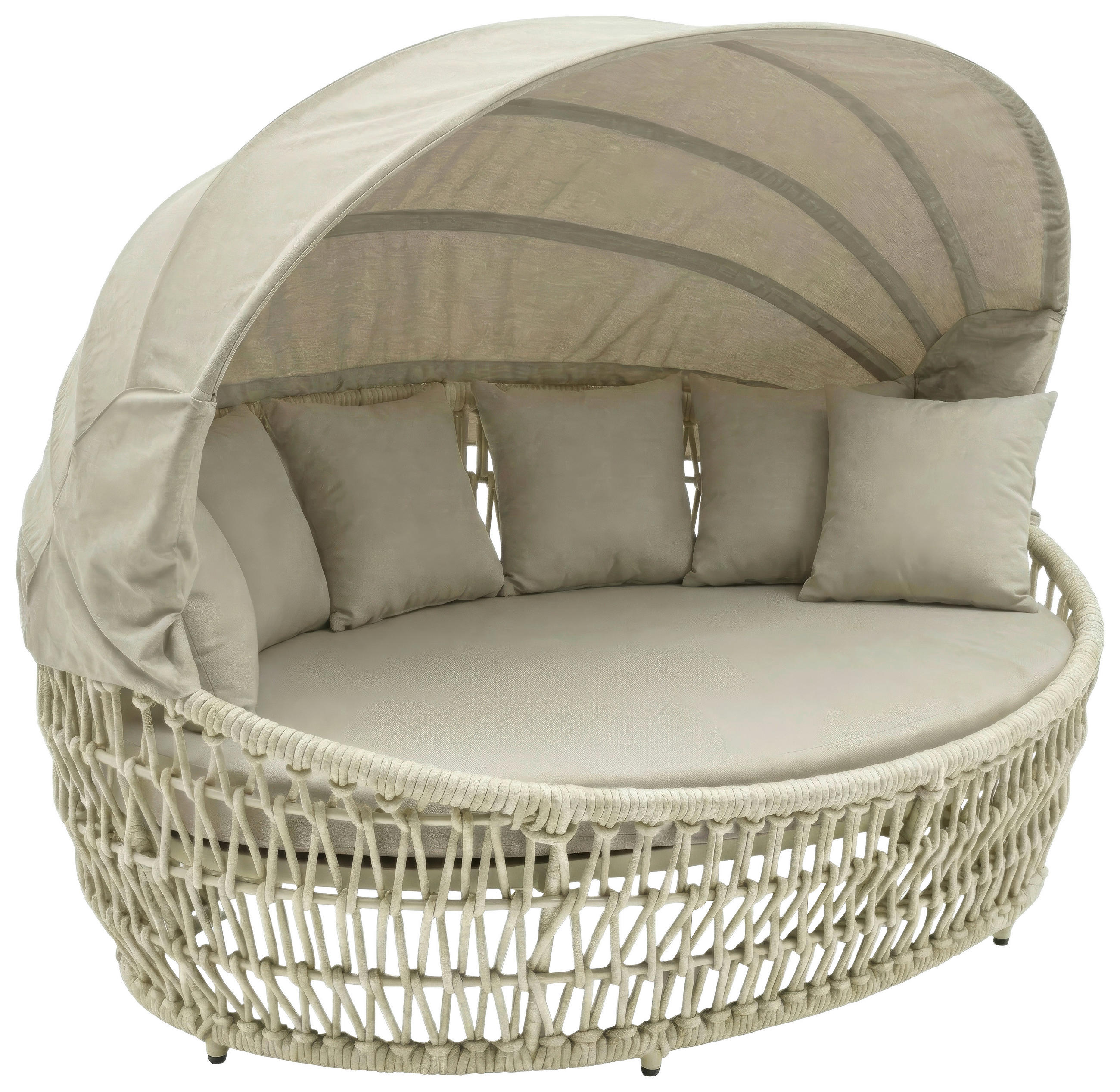 GARTENMUSCHEL 200/83-146/144 cm Aluminium  - Taupe/Beige, Design, Kunststoff/Textil (200/83-146/144cm) - Ambia Garden