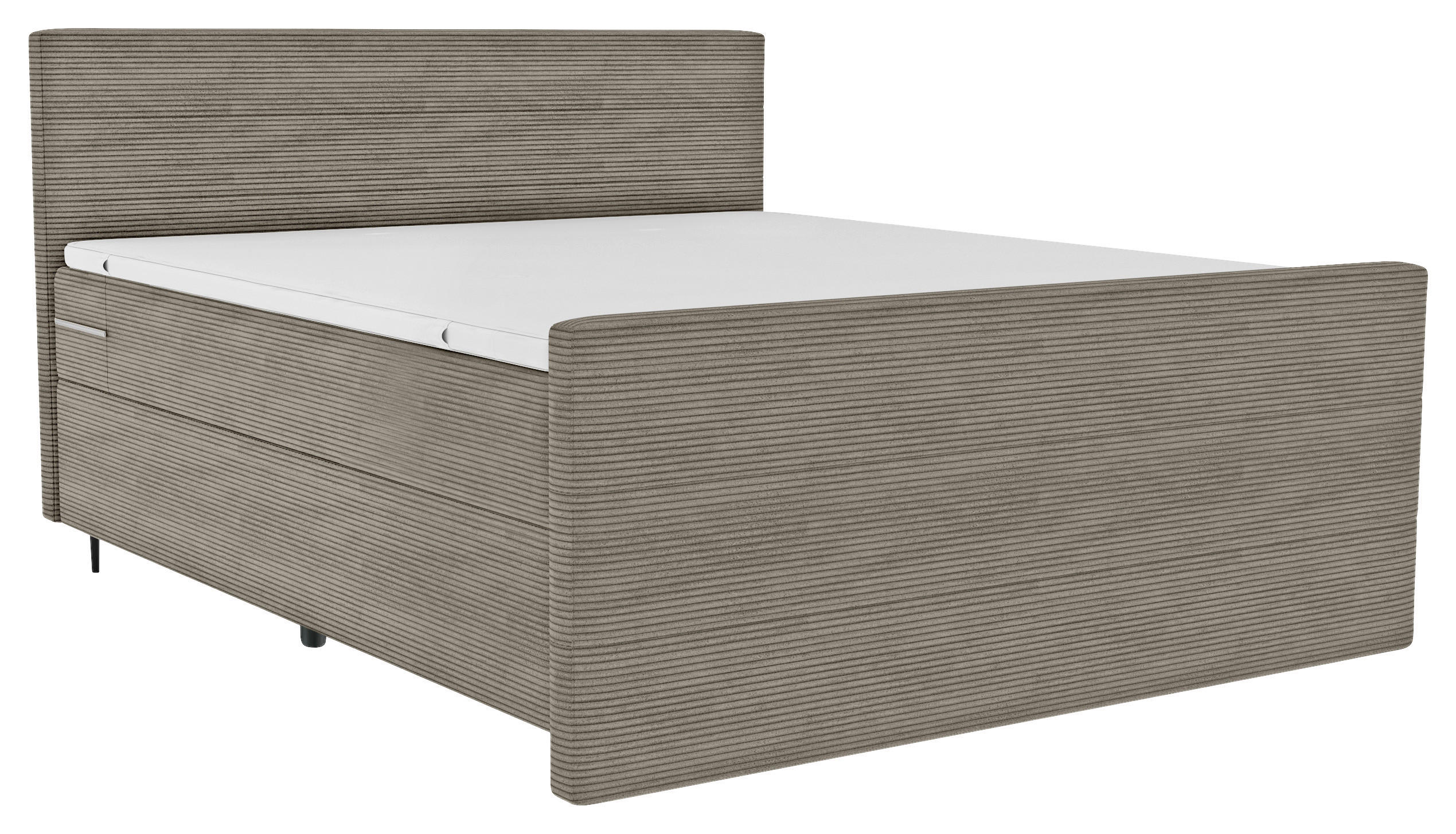 BOXSPRINGBETT 180/200 cm  in Graubraun  - Graubraun/Schwarz, KONVENTIONELL, Textil/Metall (180/200cm) - Boxxx