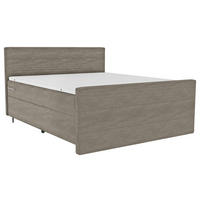 BOXSPRINGBETT 180/200 cm  in Graubraun  - Graubraun/Schwarz, Konventionell, Textil/Metall (180/200cm) - Carryhome