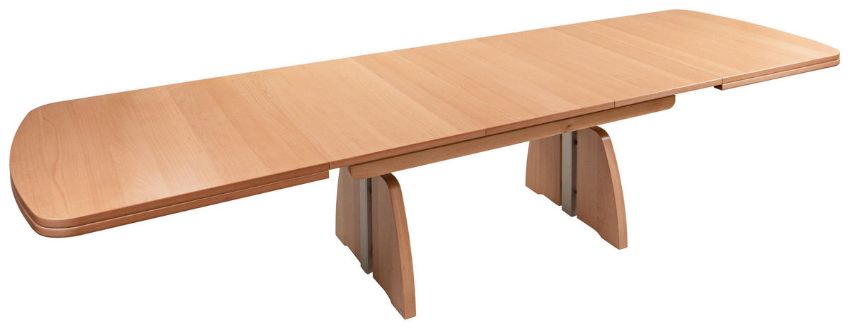 COUCHTISCH Buche furniert 125-245/75/55-74 cm rechteckig Buchefarben, Silberfarben  - Buchefarben/Silberfarben, KONVENTIONELL, Holz/Metall (125-245/75/55-74cm) - Venda