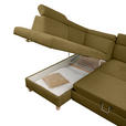 ECKSOFA inkl. Funktionen Olivgrün Samt  - Olivgrün, Natur, Holz/Textil (206/261cm) - Venda