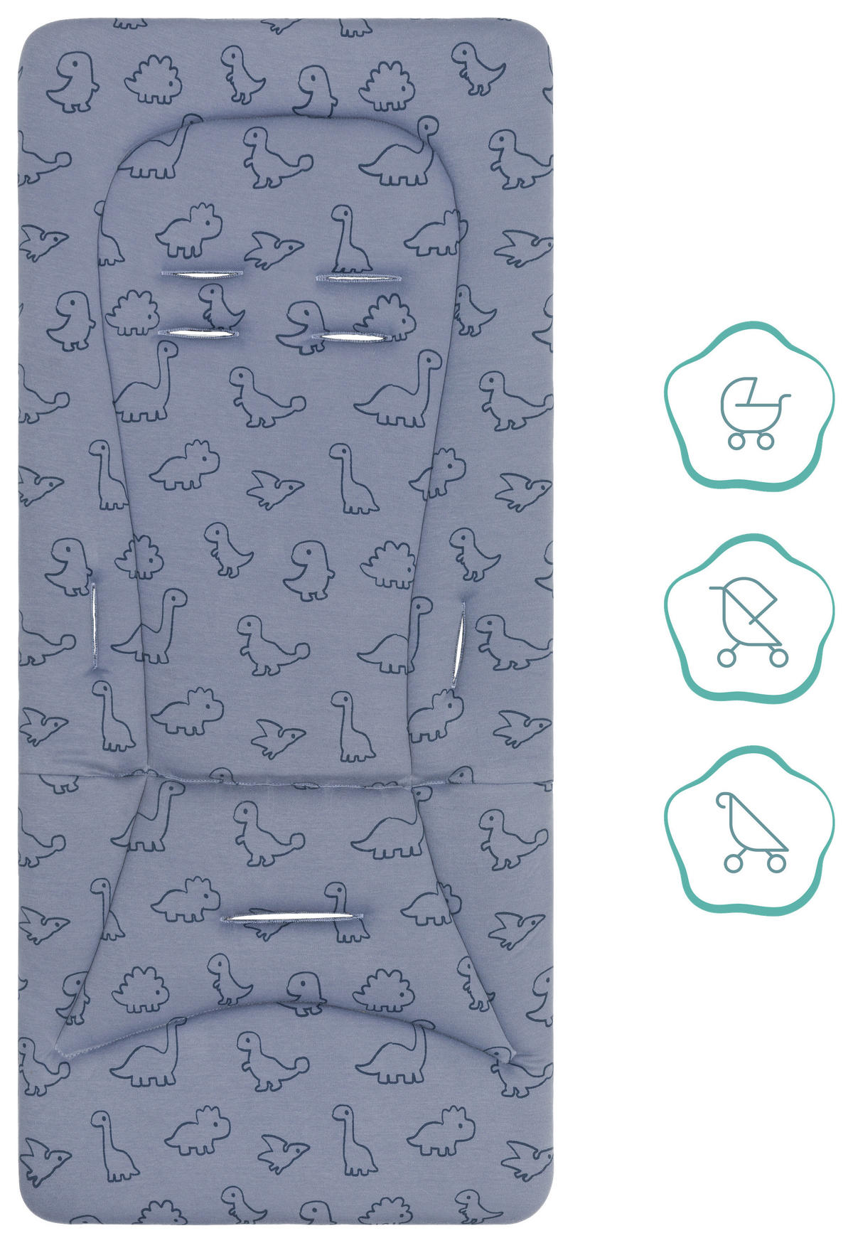 KINDERWAGENEINLAGE - Hellblau, Basics, Kunststoff/Textil (30/73cm) - Jimmylee