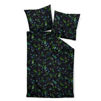 BETTWÄSCHE MOMENTS Makosatin 135/200 cm  - Schwarz/Braun, Basics, Textil (135/200cm) - Janine