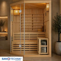SAUNA für 3 Personen  - Basics, Holz (150/200/150cm)