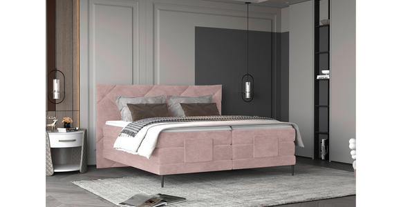 BOXSPRINGBETT 140/200 cm  in Altrosa  - Schwarz/Altrosa, KONVENTIONELL, Textil/Metall (140/200cm) - Esposa