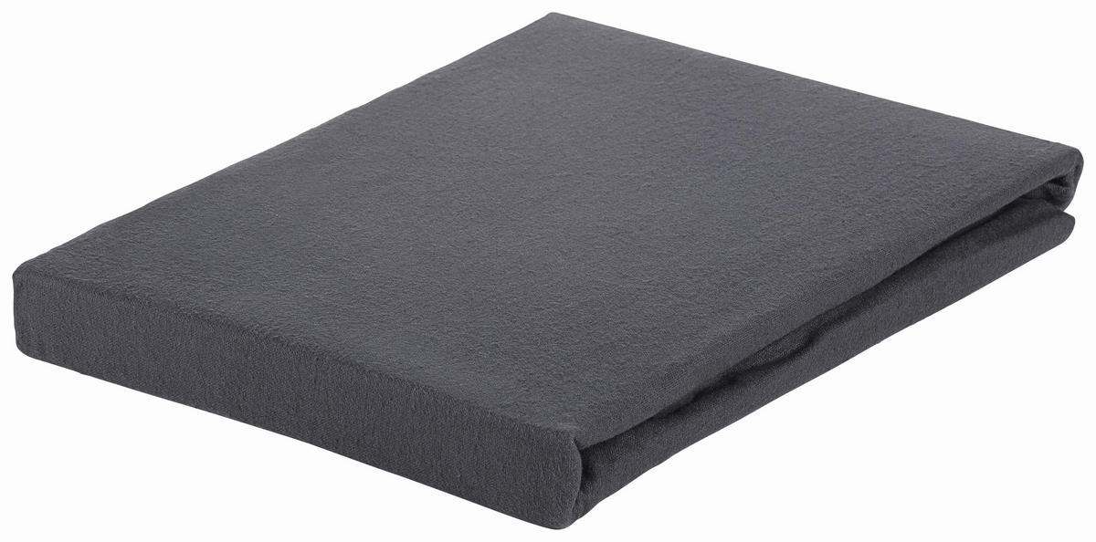 Flanell-Spannleintuch 200/200 cm Biber  - Anthrazit, KONVENTIONELL, Textil (200/200cm) - Esposa