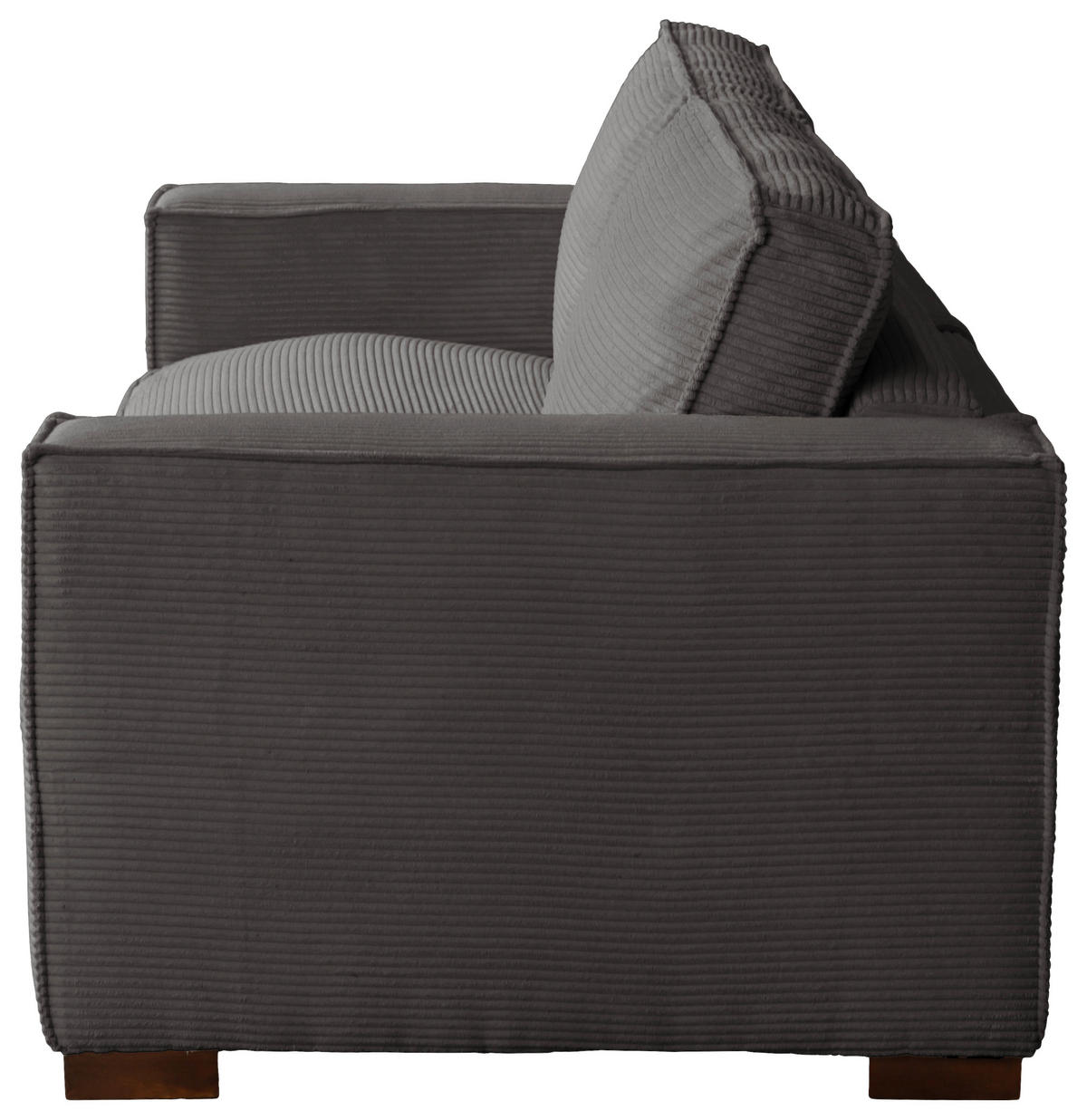 SCHLAFSOFA in Cord Grau  - Dunkelbraun/Grau, Design, Holz/Textil (203/85/99cm) - MID.YOU