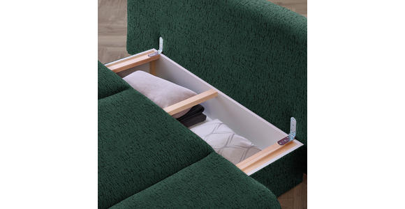SCHLAFSOFA in Chenille Grün - Schwarz/Grün, MODERN, Holz/Textil (212/89/102cm) - Dieter Knoll