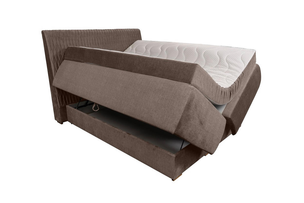 Boxspring, 160/200 cm, maro - maro, Basics, lemn/textil (160/200cm)