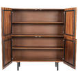 HIGHBOARD  109/120/42 cm  - Sheeshamfarben/Schwarz, Trend, Holz/Metall (109/120/42cm) - Ambia Home