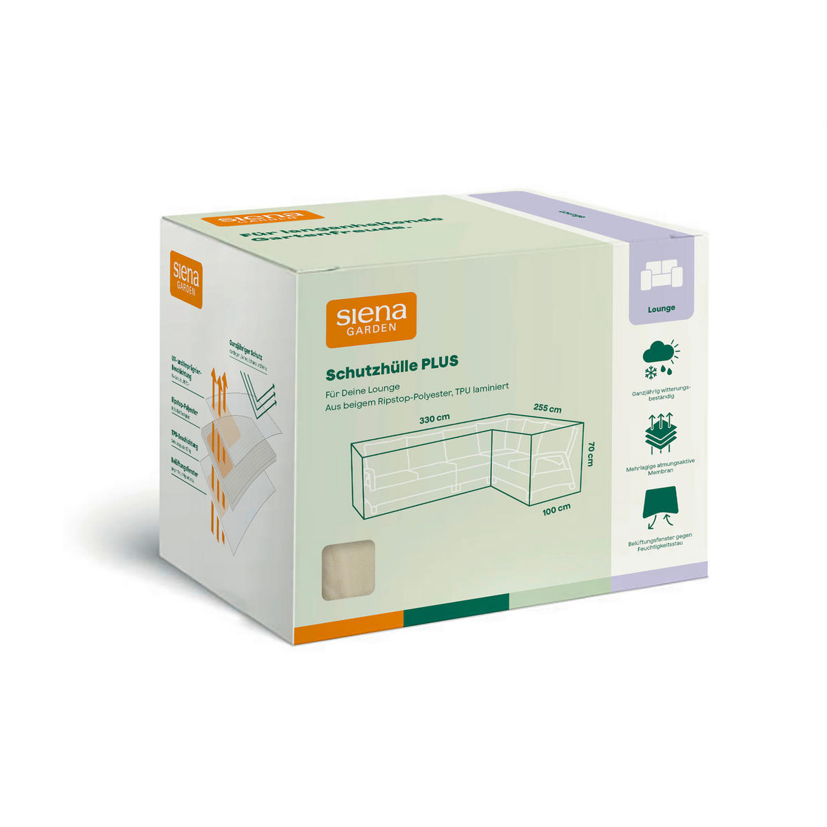 SCHUTZHÜLLE 255/70/330 cm  - Beige, MODERN, Kunststoff (255/70/330cm) - Siena Garden