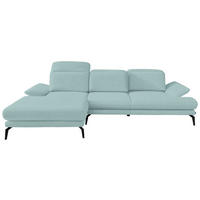 ECKSOFA in Webstoff Mintgrün  180/289 cm  - Schwarz/Mintgrün, Design, Textil/Metall (180/289cm) - Stylife