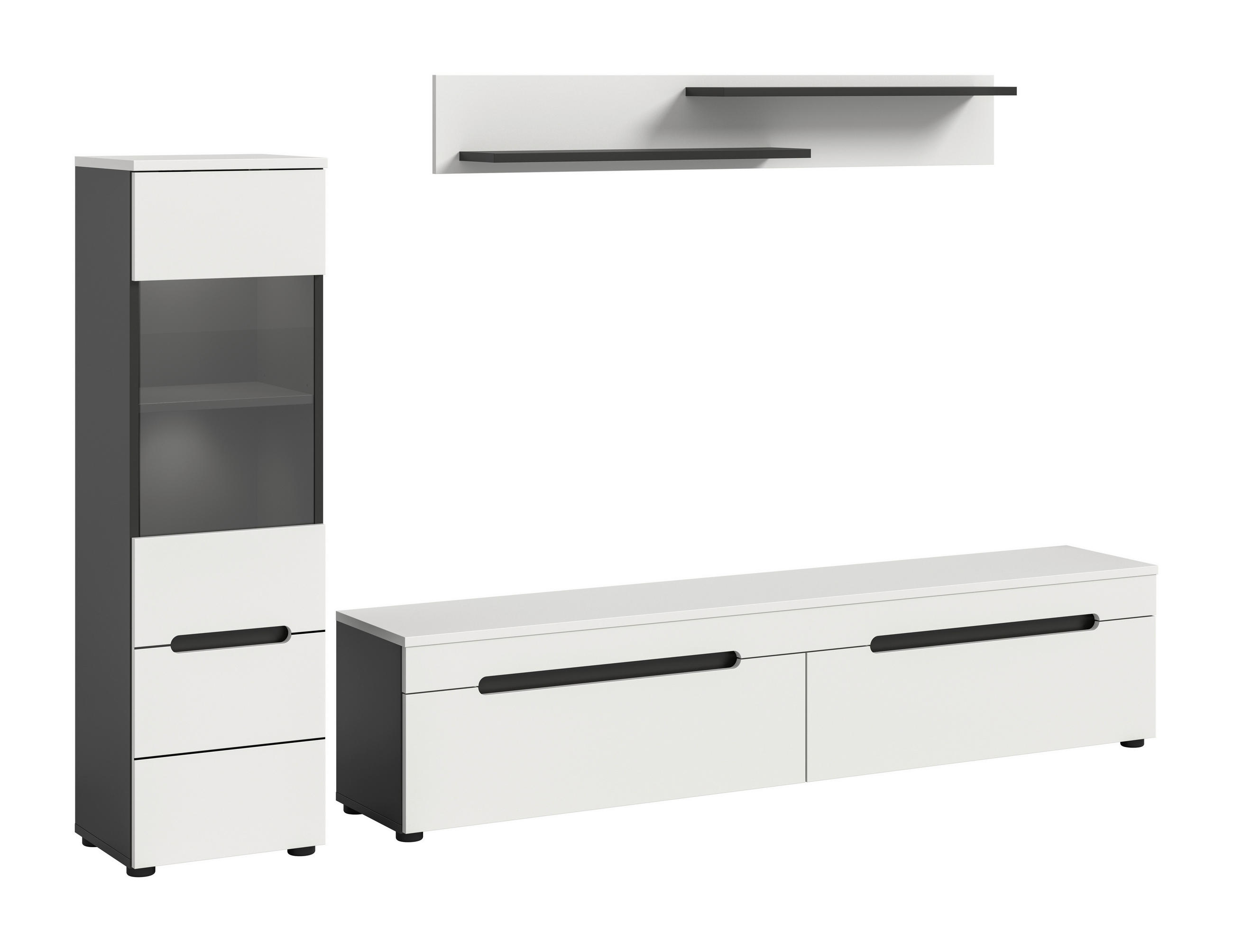 Set Mobilă Living, 3 piese, alb, 221/141/33 cm