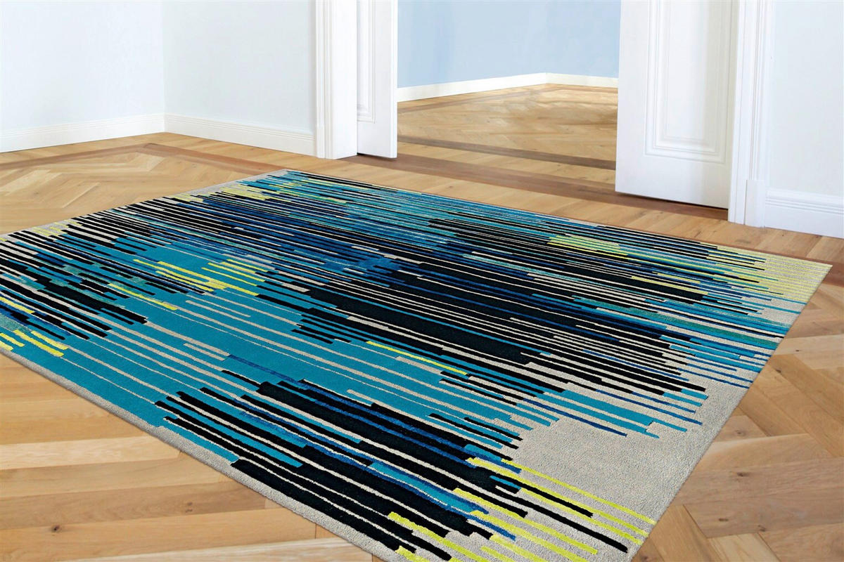 FLACHWEBETEPPICH Wohnzimmer 170/240 cm Blau, Multicolor rechteckig  - Blau/Multicolor, Basics, Textil (170/240cm) - Kayoom