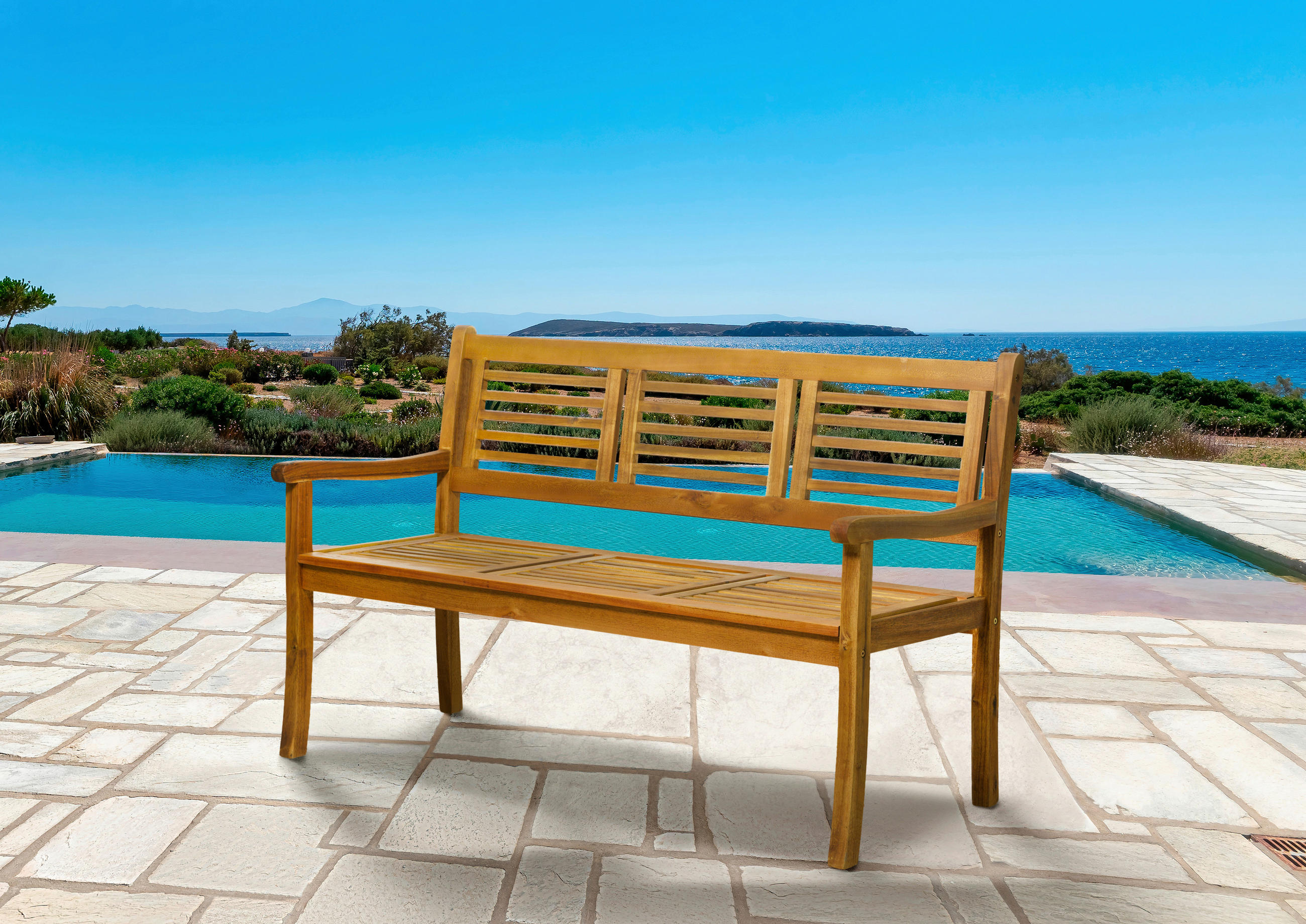 Gardenson Gartenbank Natur 150x92x68 cm