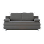 BOXSPRINGSOFA in Flachgewebe Graphitfarben  - Silberfarben/Graphitfarben, Design, Textil/Metall (202/96/105cm) - Carryhome