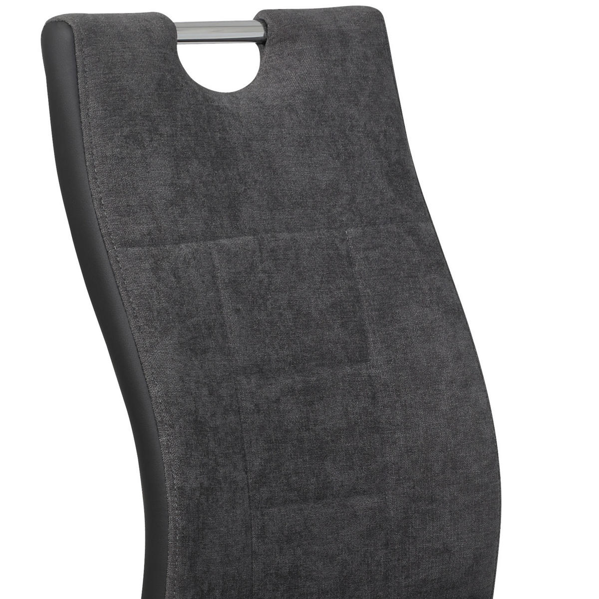 SCHWINGSTUHL-SET 2 Stück  in Stahl Webstoff  - Chromfarben/Anthrazit, MODERN, Textil/Metall (43/98/59cm) - MID.YOU