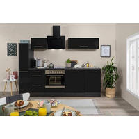 KÜCHENBLOCK 250 cm   in Grau, Schwarz  - Alufarben/Schwarz, Basics, Holzwerkstoff (250cm) - Respekta