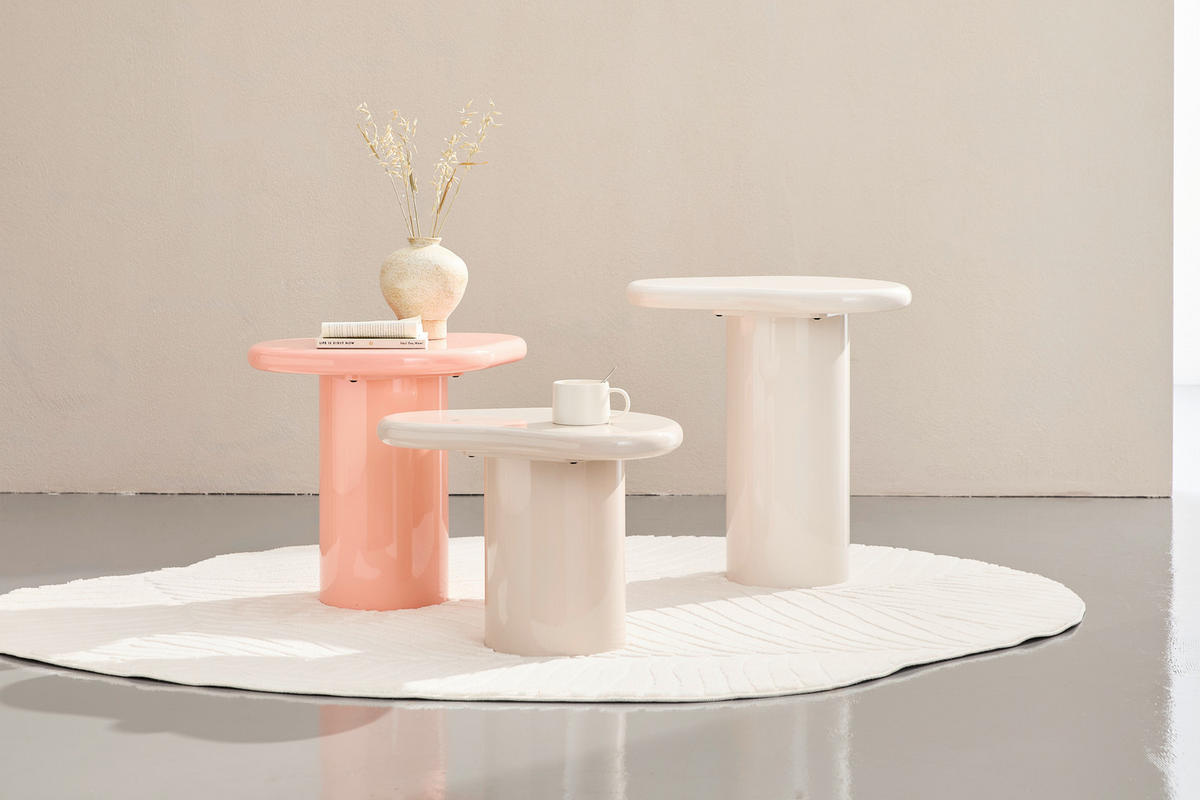 BEISTELLTISCH 57,5/39-46/50,5 cm Rosa organisch  - Rosa, LIFESTYLE, Holzwerkstoff (57,5/39-46/50,5cm) - Novel